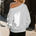 thumbnail image 4 of CONFREE Oversized Sweatshirts For Women Off Shoulder Ladys Sweatshirt Solid Color Soft Spring Fall Clothes Shirts, 4 of 5