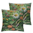 thumbnail image 2 of Nawypu Daisy Dandelion Pillow Covers Set of 2, Spring Flower Throw Pillow Covers Green Decorative Pillow Case, Summer Floral Cushion Cover Retro Pillowcase for Couch Bed Decor, 2 of 6