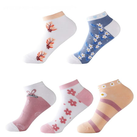 

Kreigaven 5 Pairs Socks Adult Socks Comfortable Sweat-Absorbing Loose Flat Socks Non-Slip Cotton Material style1