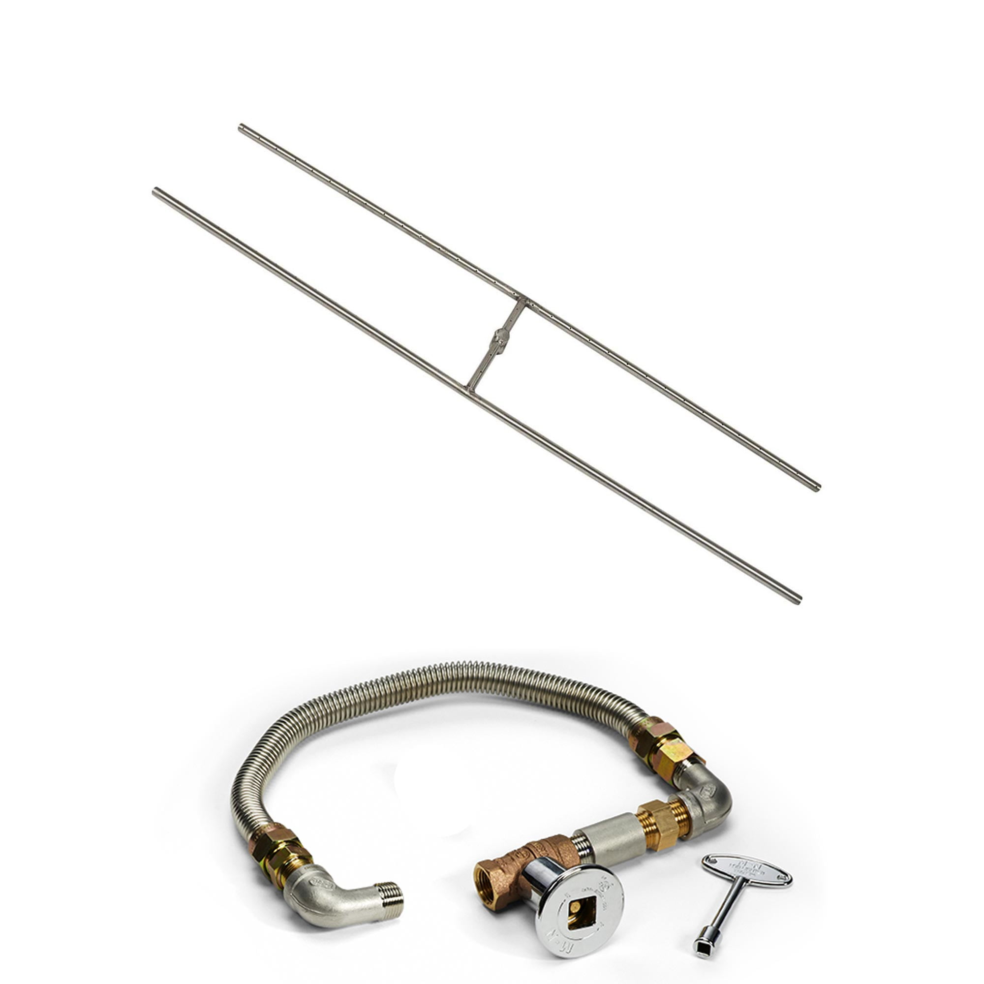 HPC Match Light Fire Pit Kit w/ H-Burner, 48x10-Inch, Natural Gas