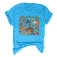 thumbnail image 5 of TSADFHJI Chandails en Molleton pour Femmes 3/4 Zip T-Shirt Uni de Noël Imprimé Col Rond Manches Courtes TTG Bleu, 5 of 5