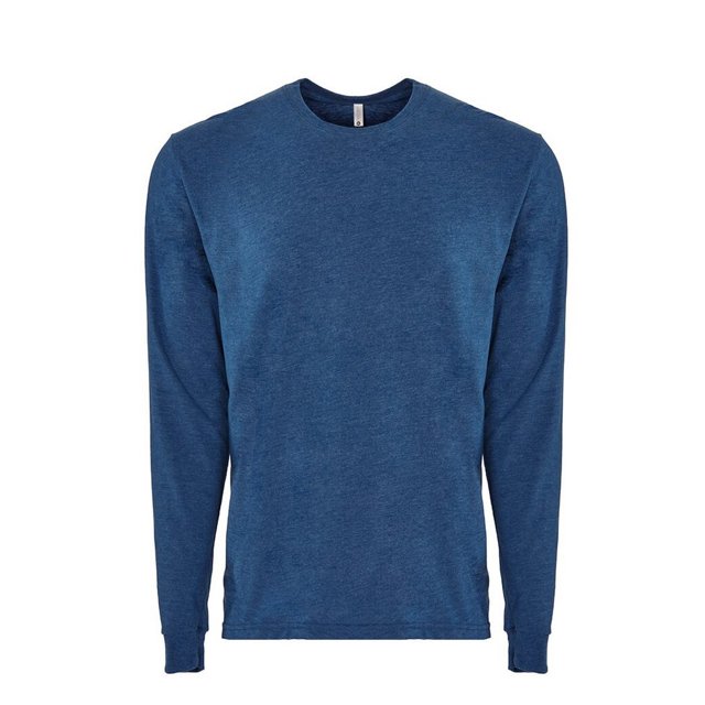 Next Level - Camiseta de manga larga tacto ante para adultos unisex (Azul Frío Jaspeado)