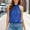 Blue, variant on Women's Sleeveless T Shirts Crew Neck Slim Fit Dressy Tops Solid Color 2025 Casual Fall Summer Blouses