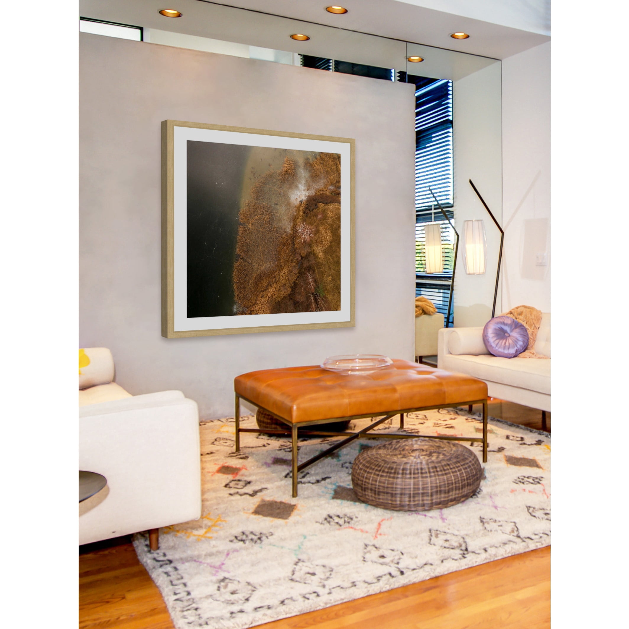 Marmont Hill "Undersea Earth" By Karolis Janulis Framed Painting Art Print, 32.0" x 1.5"