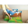 thumbnail image 2 of Ambesonne Landscape Throw Pillow Cover 2 Pack, Cartoon Country Scene, 18", Multicolor, 2 of 7