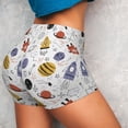 thumbnail image 4 of Rateoe Rocket Planets Printed Power Workout Shorts for Women Tummy Control Squat Proof Ribbed Thick Seamless Scrunch Active Short-X-Large, 4 of 8
