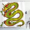 thumbnail image 1 of Ambesonne Dragon Shower Curtain, Retro Folk Myth, 69"Wx70"L, Lime Green Marigold Red, 1 of 3