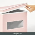 thumbnail image 6 of mDesign Large Fabric Storage Bin Box with Front Window/Lid, 6 Pack, Pink/White, 6 of 9
