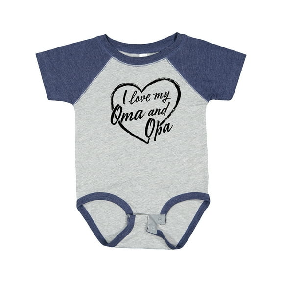 Inktastic I Love My Oma and Opa in Black Chalk Heart Boys or Girls Baby Bodysuit