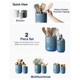 thumbnail image 6 of LE TAUCI Utensil Holder, 7.3"+5.4" Ceramic Utensil Crock, Plant Pots & Home Accessories, Pack of 2, Glaze Blue Serving Storage, 6 of 7