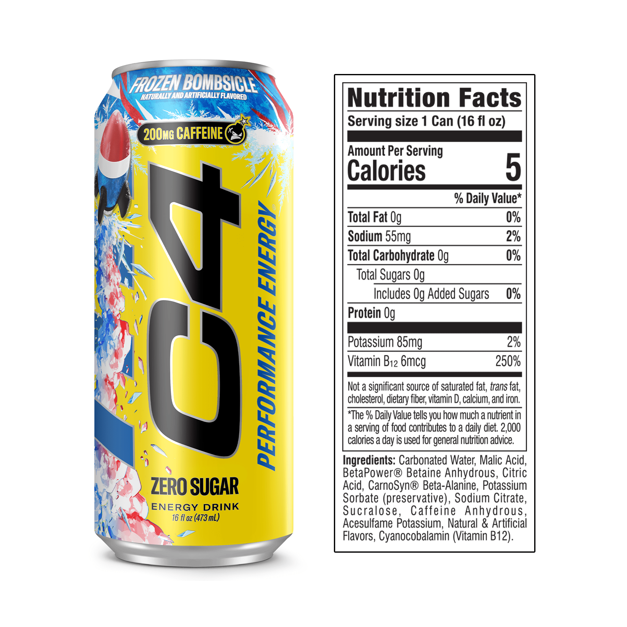C4 Performance Energy Drink, Frozen Bombsicle, 16 fl oz Single Can
