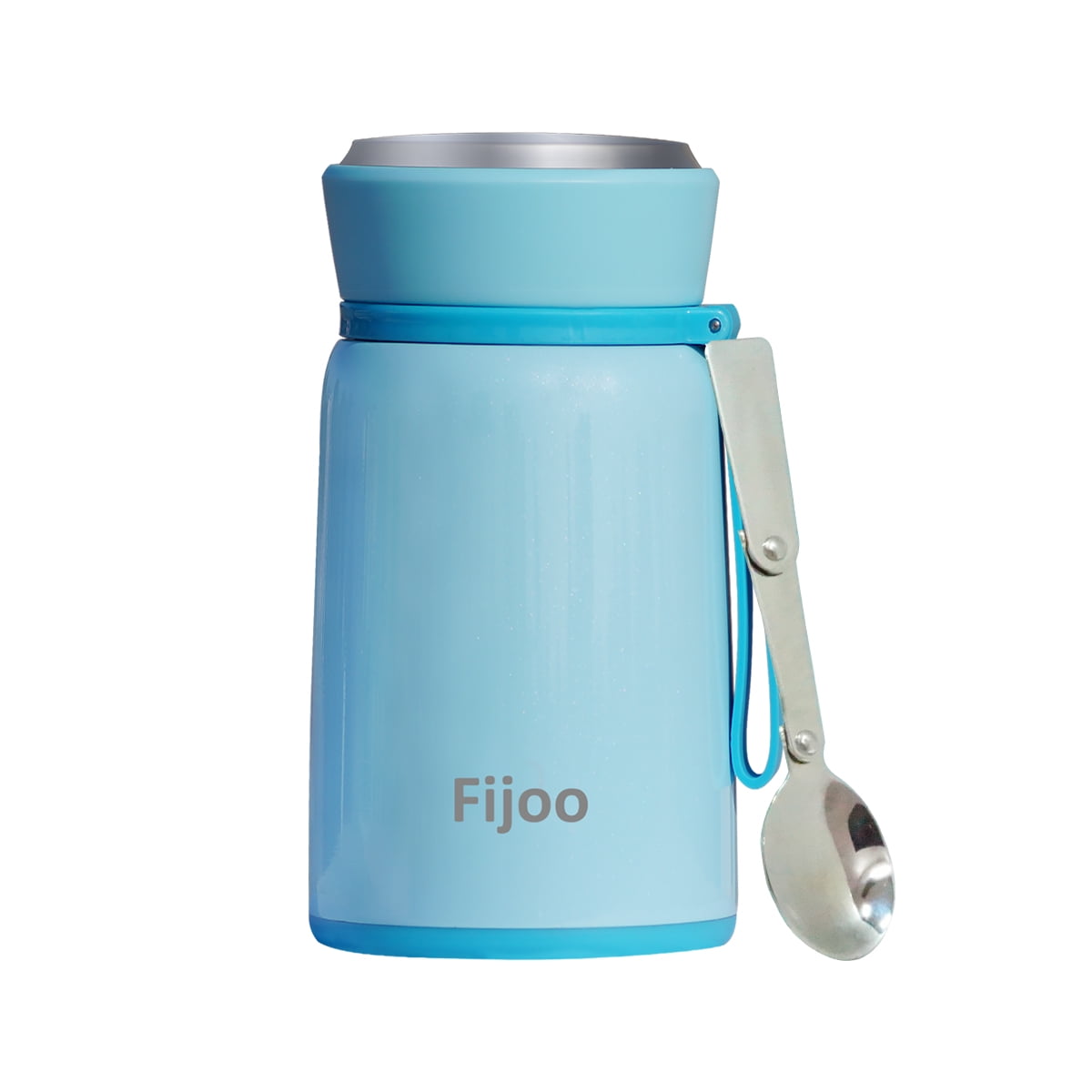 QUALITY Blue Thermos flask stainless steel unbreakable vacuum handle drinks soup 
