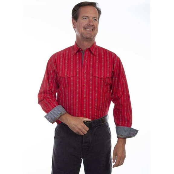 Scully Leather Red SKULL STRIPE Shirt