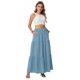 thumbnail image 5 of TaTaai Women's Summer Solid Color High Waist Pleated Maxi Half Skirt Casual Elegant Flowy Skirt with Pockets and Waist Belt Gift, 5 of 7