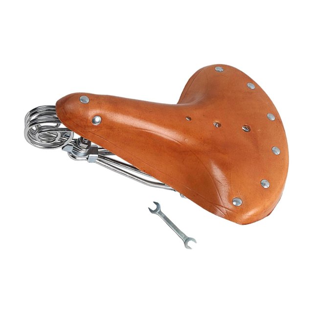 yingyy Coussin de Siège de Bicyclette Grand Robuste Conçu avec 3 Ressorts pour un Soulagement Optimal de la Pression Selle de Vélo Rétro Point de Conduite Brun Clair 11.42x8.46x0.47 Pouces