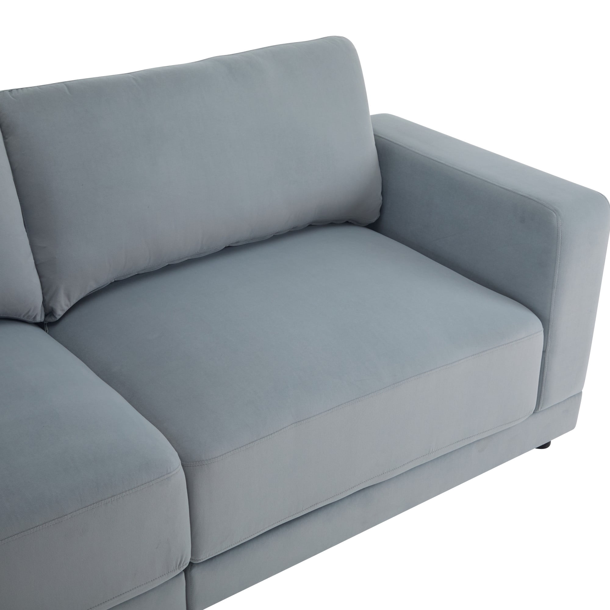 Modern Sofa Couches for Living Room,Mid-Century Upholstered Sofa Furniture with Sturdy Wooden Legs for Living Room,Bedroom,Grey