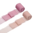 thumbnail image 1 of Uxcell 2 Rollos de Cinta de Gasa, Cinta de Flecos Hecha a Mano de 1.5 Pulgadas x 5 Yardas para Envolver Ramos de Flores Decoración de Bodas Artesanías DIY Rosa/Rosa Oscuro, 1 of 5