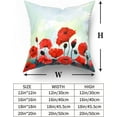 thumbnail image 6 of Red Poppy Flowers Throw Pillow Cases 18 x 18 inch Set of 2 Beauty Bloom Floral Square Cushion Cover Standard Pillowcase for Home Decorative Sofa Armchair Bedroom Living Room, 6 of 6