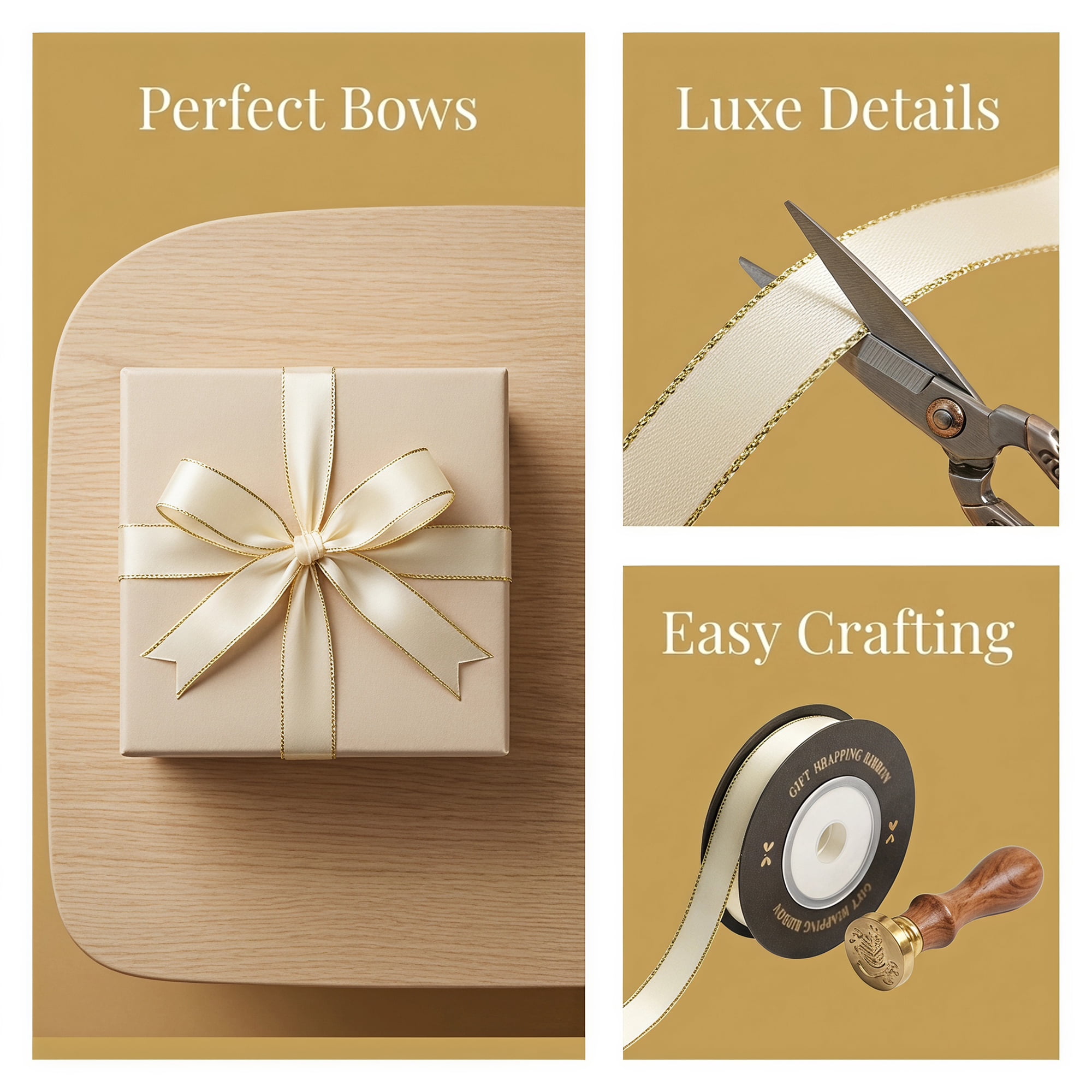 Unique Bargains Elegant Fabric Ribbon for Gift Wrapping and Crafting Projects White