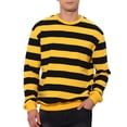 thumbnail image 1 of SUDADERAS CHIC para Hombres con Rayas Contrastantes, Cuello Redondo, Manga Larga, Corte Regular, Sudadera Pullover M Amarillo Negro, 1 of 5