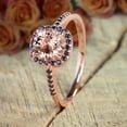 thumbnail image 5 of Limited Time Sale: 1.75 Carat 6mm Round Cut Morganite and Black Diamond Moissanite Engagement Ring with 18k Gold Plating, 5 of 5