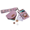 thumbnail image 6 of Wrangler Aztec Keychain Wristlet Wallets for Women Western Dual Pouch Wristlet Credit Card Holder Wallet with Zipper Pocket, Aztec-Purple, 6 of 8