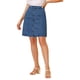 thumbnail image 5 of Faldas de mezclilla A-Line de mujer INSPIRE CHIC, cintura alta, con botones, falda de jean casual, azul, 2XL, 5 of 7