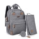 thumbnail image 1 of Mochila de bolsa de panales Dikaslon con cambiador portatil estuche de chupete gris, 1 of 2