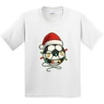 thumbnail image 3 of Inktastic Soccer Ball Christmas Lights Santa Hat Youth T-Shirt, 3 of 5