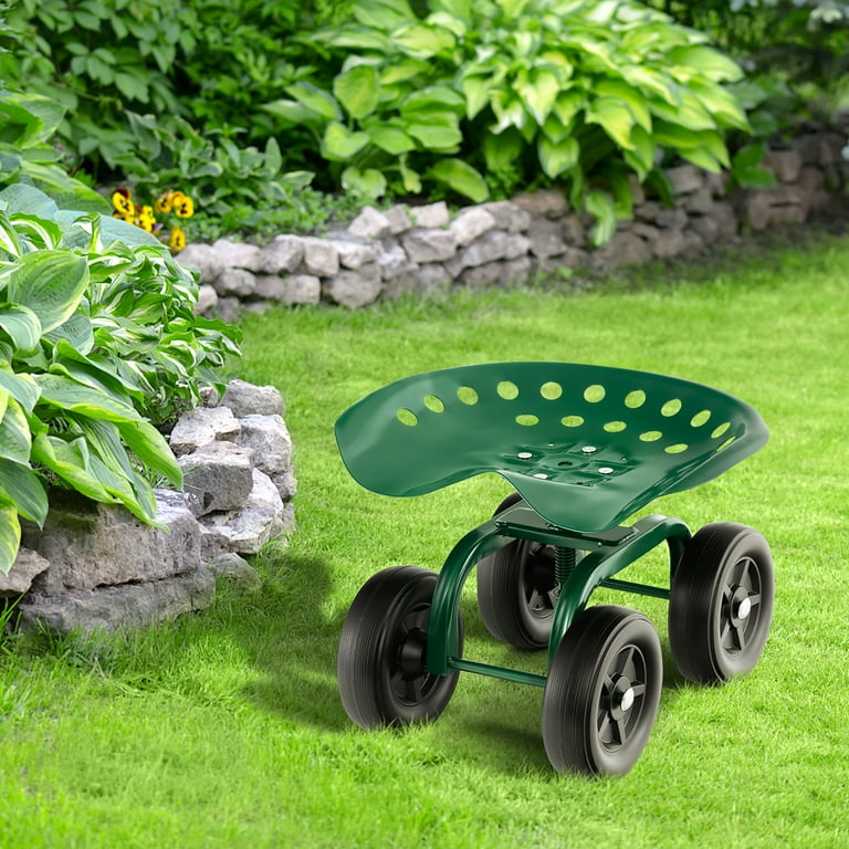 Costway Metal And PP Garden Cart with Adjustable Seat