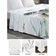thumbnail image 5 of Full Size Flat Sheet Only, Sea Turtle Coastal Soft Brushed Microfiber Bed Sheets, Summer Beach Coral Ocean Seaweed Hotel Quality Breathable Bedding Top Sheet, Easy Care, 66"x102", 5 of 9