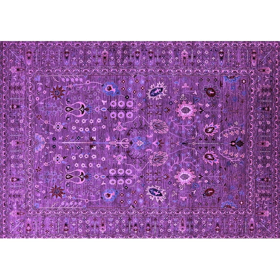 Ahgly Company Indoor Rectangle Oriental Purple Industrial Area Rugs, 7' x 10'