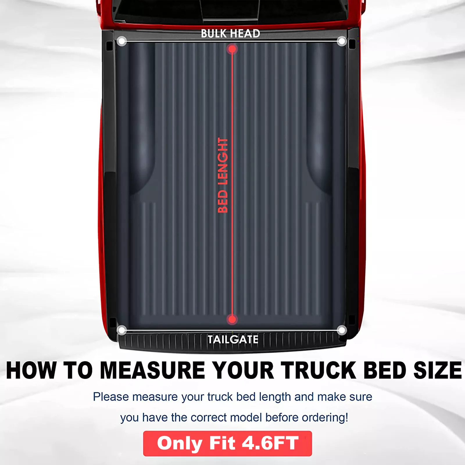 MOSTPLUS 3-Fold 4.6FT Truck Bed Cover Soft for 2022-2026 Ford Maverick Tonneau Cover Waterproof