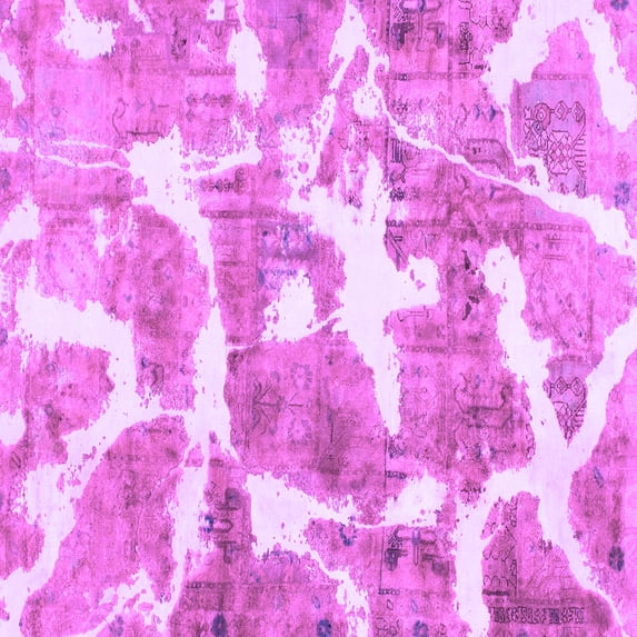 Ahgly Company Indoor Square Abstract Purple Modern Area Rugs, 5' Square