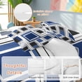 thumbnail image 4 of Space Design Sense Duvet Cover Set Full Size Grey Blue Line Suqare Abstract Stitching Soft Lightweight Comforter Covers 4 Piece Bedding Set with 1 Duvet Cover 1 Bed Sheet & 2 Pillow Shams, 4 of 8