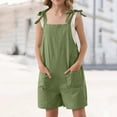 thumbnail image 2 of LUOGENLI Girls Jumpsuits Girls Summer Sleeveless Casual Romper Spaghetti Strap Shorts Jumpsuit with Pockets Girls Rompers Size 6-7 3 Pack Rompers for Girls Size 14-16 Green 4-5 Years, 2 of 5