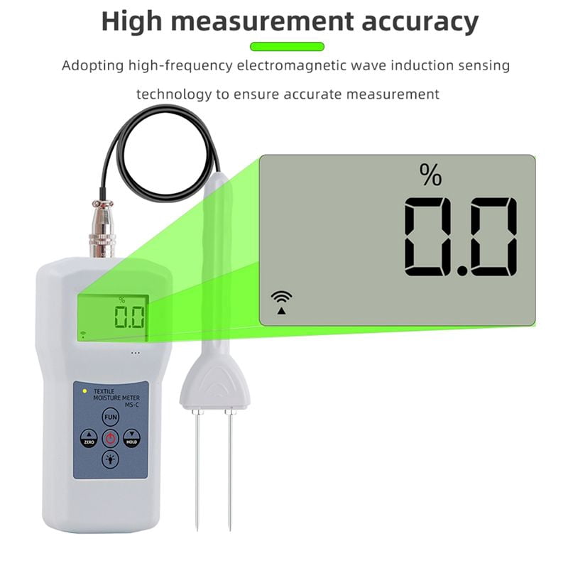 Yarn Moisture Meter Wool Silk Woollen Textile Materials Humidity Tester LCD Digital Display Cotton Hygrometer