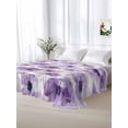 thumbnail image 5 of Purple Flower Twim Size Flat Sheet, Wrinkleproof & Fadeproof Cooling Flat Bed Sheet Only, Ombre Botanical Watercolor Floral Spring Breathable Soft Bedding Top Sheets 66 x 96 Inches, 5 of 8
