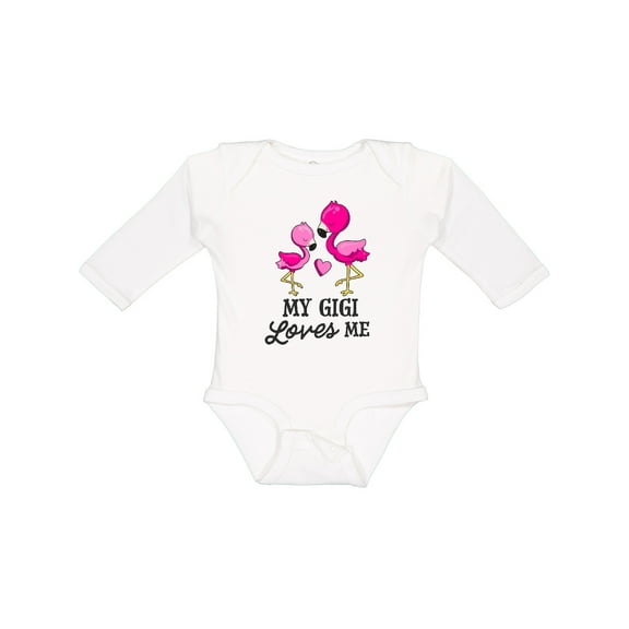 Inktastic My Gigi Loves Me with Two Flamingos Boys or Girls Long Sleeve Baby Bodysuit