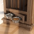 thumbnail image 3 of ZephyPaws 45in Large Dog Crate Furniture,Wooden Dog Kennel Furniture End Table with 2 Doors and Rotating Bowls,XL Dog Kennel Indoor,Dog Cage TV Stand for Large Medium Dogs,Brown, 3 of 7