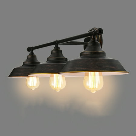 

Wall Vanity Light Fixture Farmhouse Bathroom Lighting 3 Light Brown Wall Sconce Lighting for Bathroom Vanity Mirror Cabinets Dressing Table