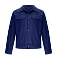 thumbnail image 3 of Xzbqbs Work Jackets for Men Casual Button Down Slim Fit Lapel Coat Vintage Lightweight Solid Color Workwear Jacket with Pocket, 3 of 8