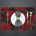 thumbnail image 3 of Placemats Set of 6 Valentine''s Day Romance Roses Fabric Placemats Square Placemat for Kitchen Table Heat Resistant, Easy to Clean Table Placemats 12x18 Inch, 3 of 5