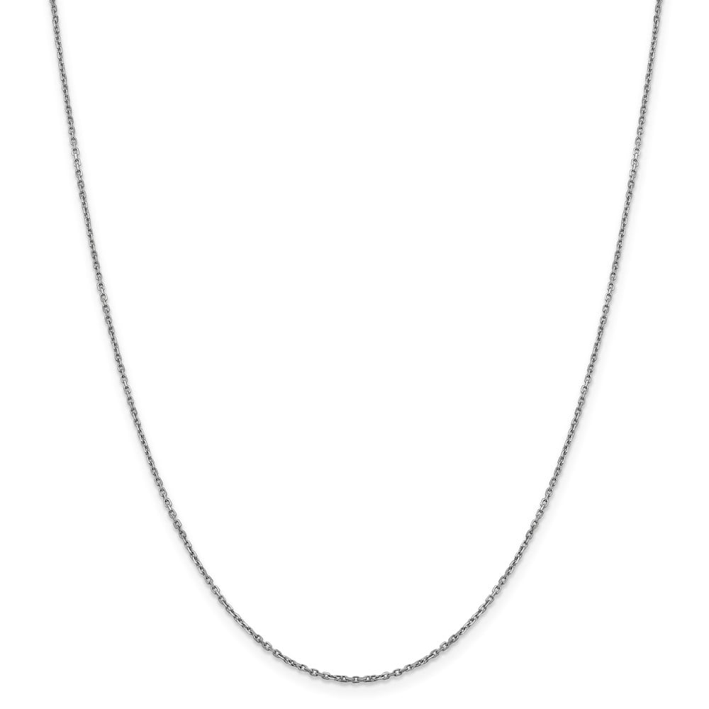 Leslie's Real 14kt White Gold 1.25mm Diamond Cut Rolo Chain; 24 inch; Lobster Clasp; for Adults and Teens; for Women and Men