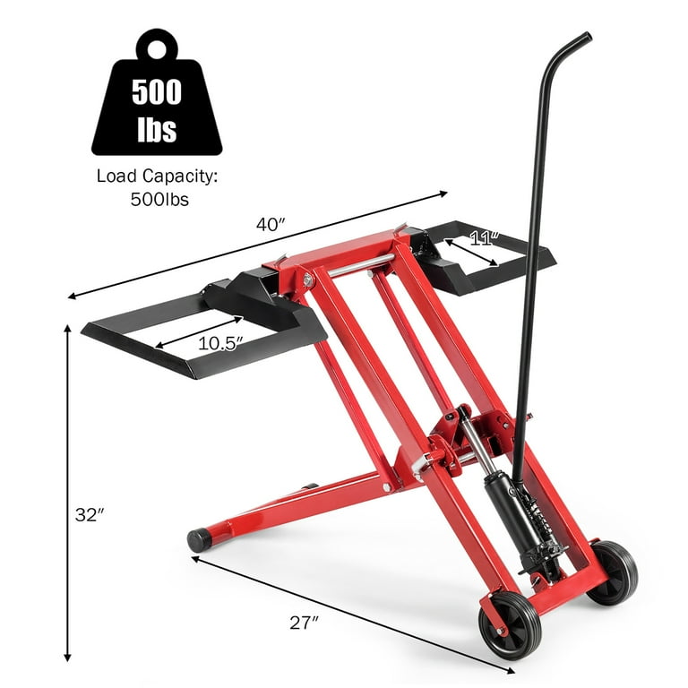 Costway Lawn Mower Lift Jack, 500lb Capacity, Hydraulic