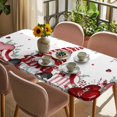thumbnail image 3 of Valentine's Day Table Cloths for 3 Foot Rectangle Tables, Pink Red Love Heart Gnomes Eucalyptus Patio Waterproof Elastic Fitted Tablecloths, Washable Rectangular Table Cover for Camping, 3 of 8