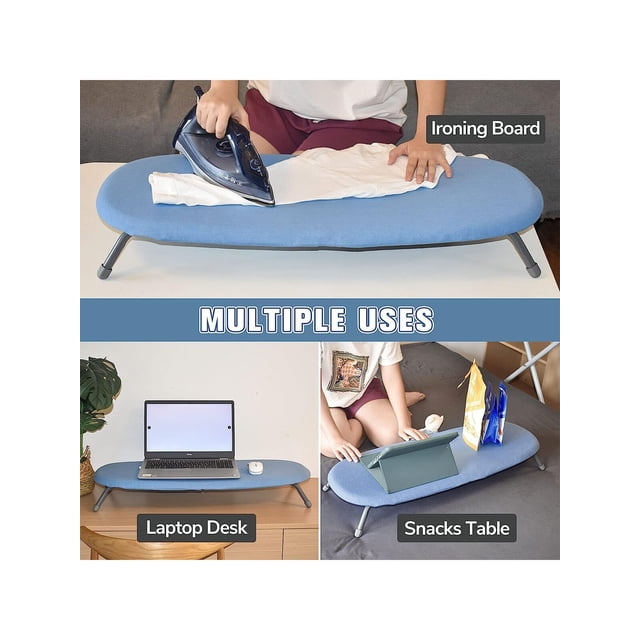 Small Ironing Board Tabletop 12" x 32", Folding Portable Travel Iron Board, Foldable Mini Ironing Board for Countertop, Small Spaces, Laundry Rooms an