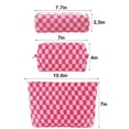 thumbnail image 4 of ZLFSRQ Bolsa de maquillaje a cuadros para mujer, bolsa de cosméticos grande, bolsa de aseo de viaje, bolsa de maquillaje para bolso, bolsa de almacenamiento con cremallera rosa, organizador lindo, peq, 4 of 5