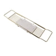 thumbnail image 1 of Plateau de Baignoire Rétractable, Organisateur de Baignoire en Acier Inoxydable et Marbre avec Trous de Drainage, Étagère de Bain Extensible avec Étagères Rétractables, Adapté à la Plupart des Baignoires, Cuisine, 1 of 7