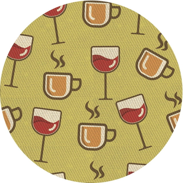 Ahgly Company Tapis d'Intérieur Lavables en Machine, Ronds, Transitionnels, Jaune Or Vif, Ronds de 7 Pi